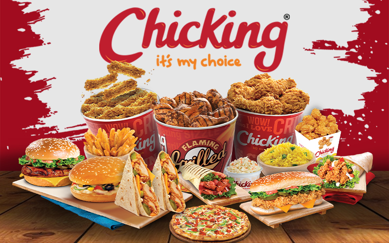 Fried chicken restaurant menu products at ChicKing India